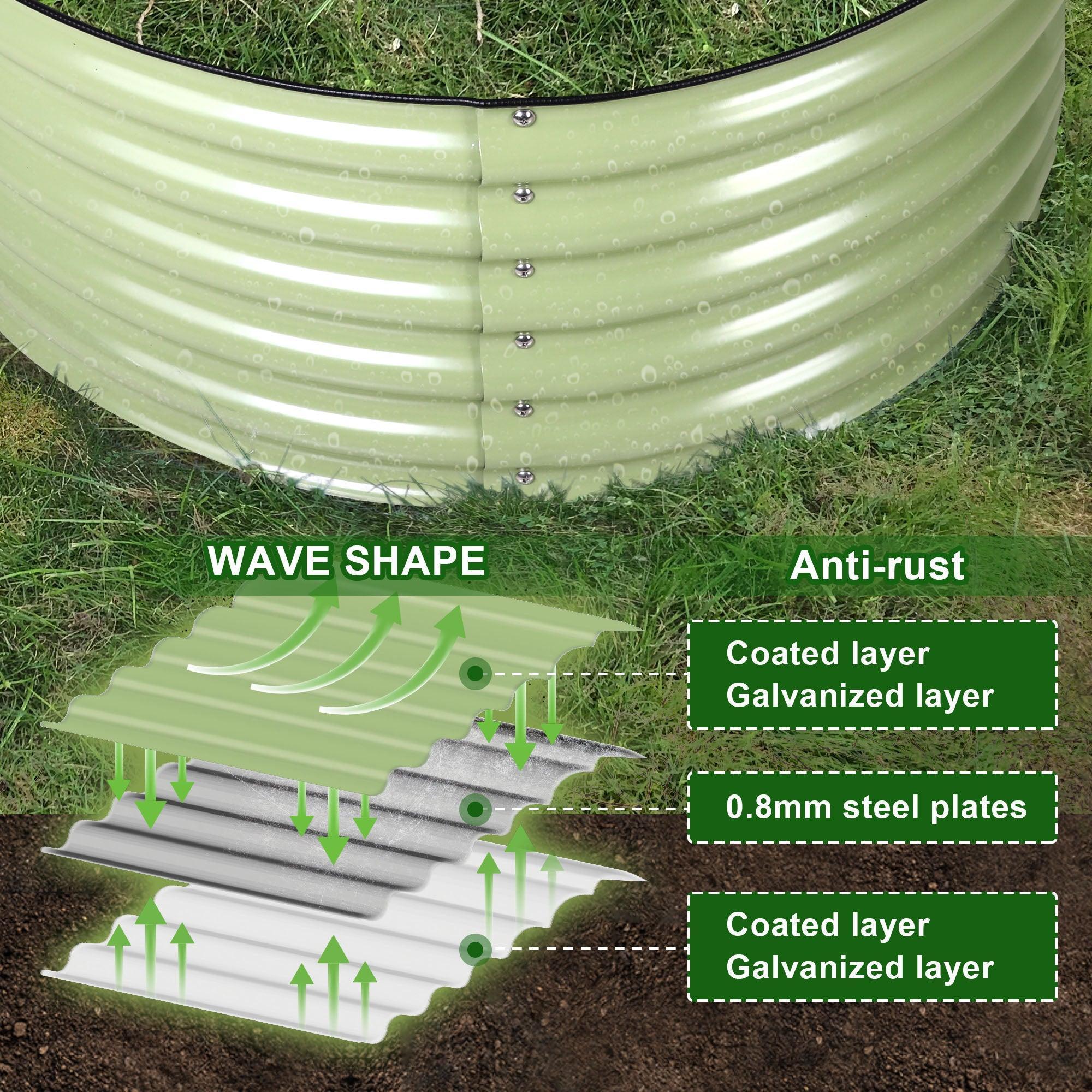 17'' Tall Olle Gardens 12 - in - 1 Raised Bed, in Sage Green - Ollegardens