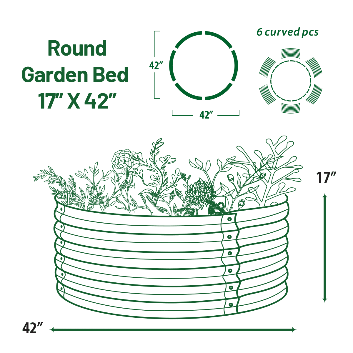 Olle Galvanized Raised Garden Bed - Ollegardens