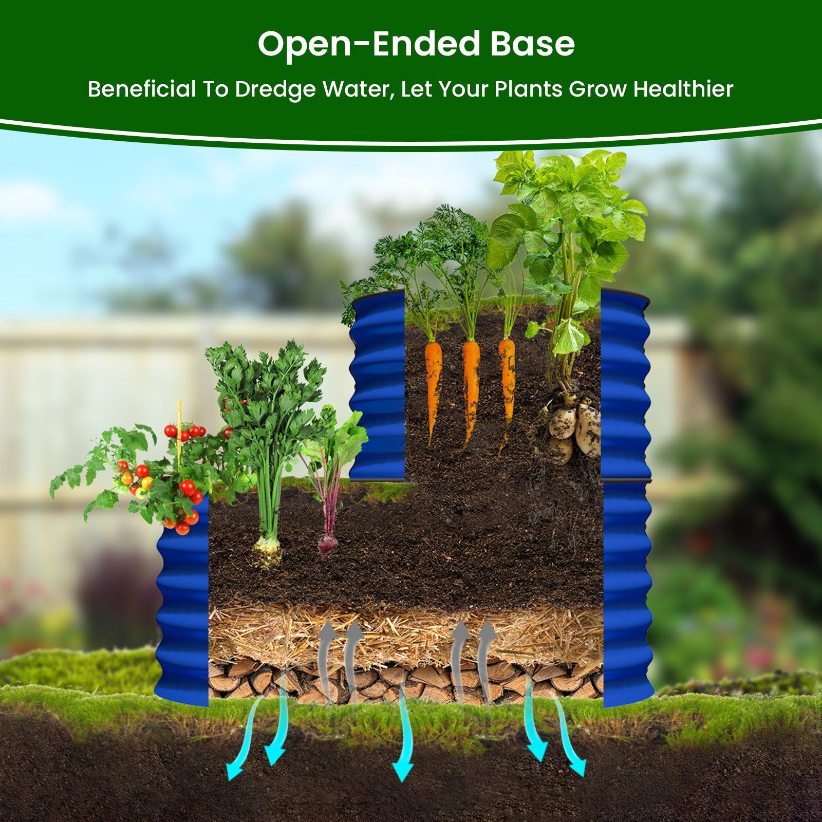 Waterfall Modular Garden Bed, Cobalt Blue - Ollegardens