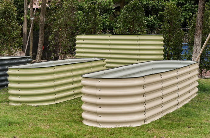 Use modular metal raised garden beds to create shapes you can imagine