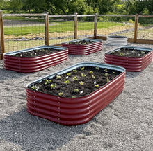 Load image into Gallery viewer, 17&quot; Tall, 12 - in - 1 Metal Raised Garden Bed in Barn Red - Ollegardens
