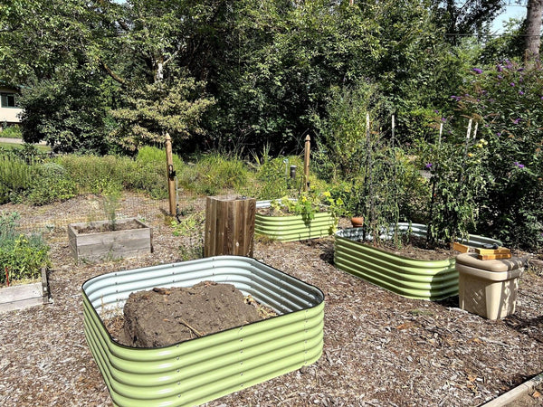 17" Tall 12 - in - 1 Raised Garden Bed in Sage Green - Ollegardens
