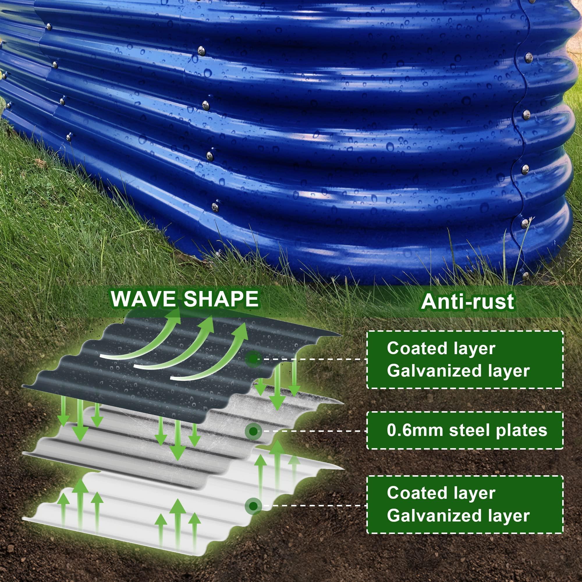 17'' Tall Olle Gardens 12 - in - 1 Raised Bed, in Cobalt Blue - Ollegardens