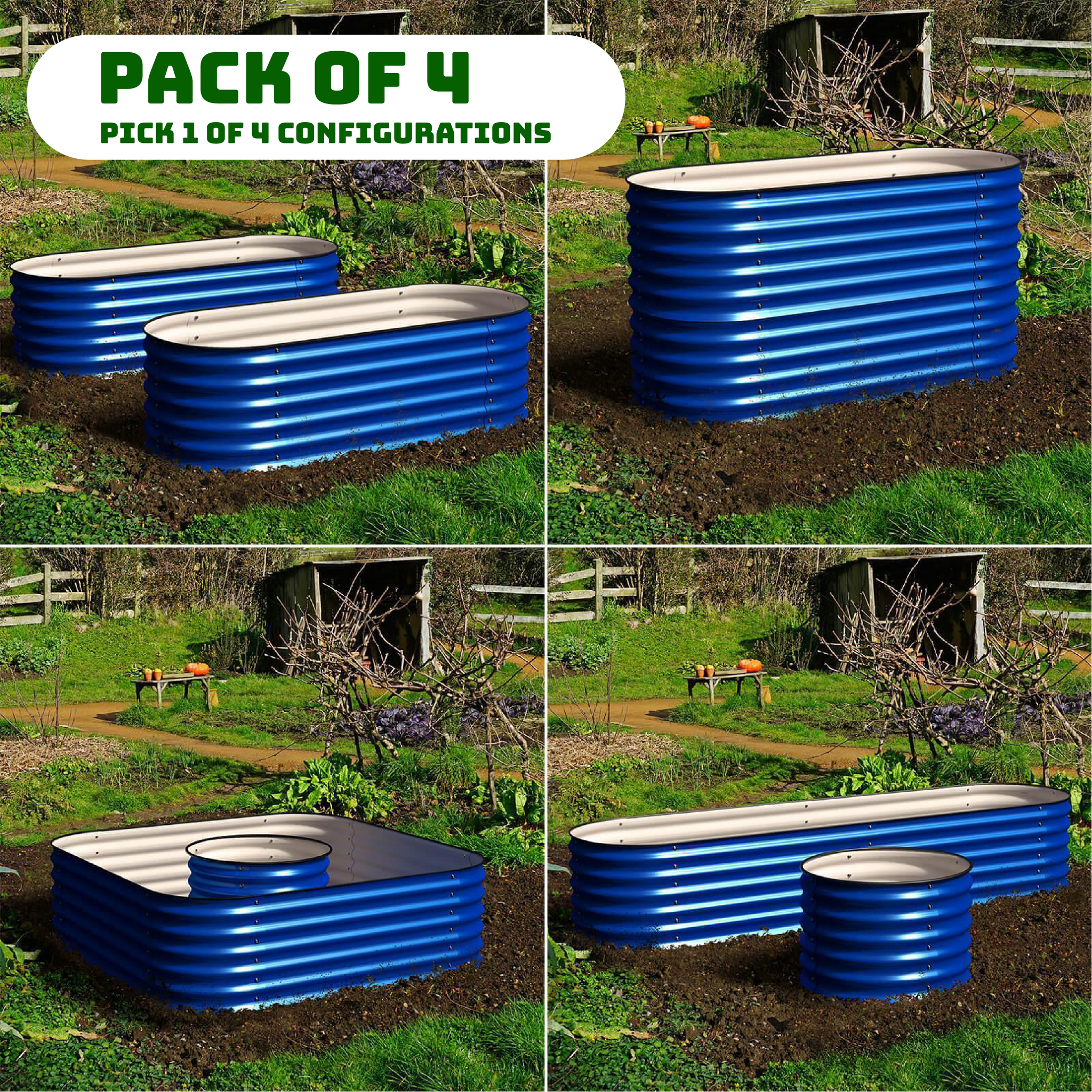Bundle of 4 | Modular 4 Style Raised Garden Beds