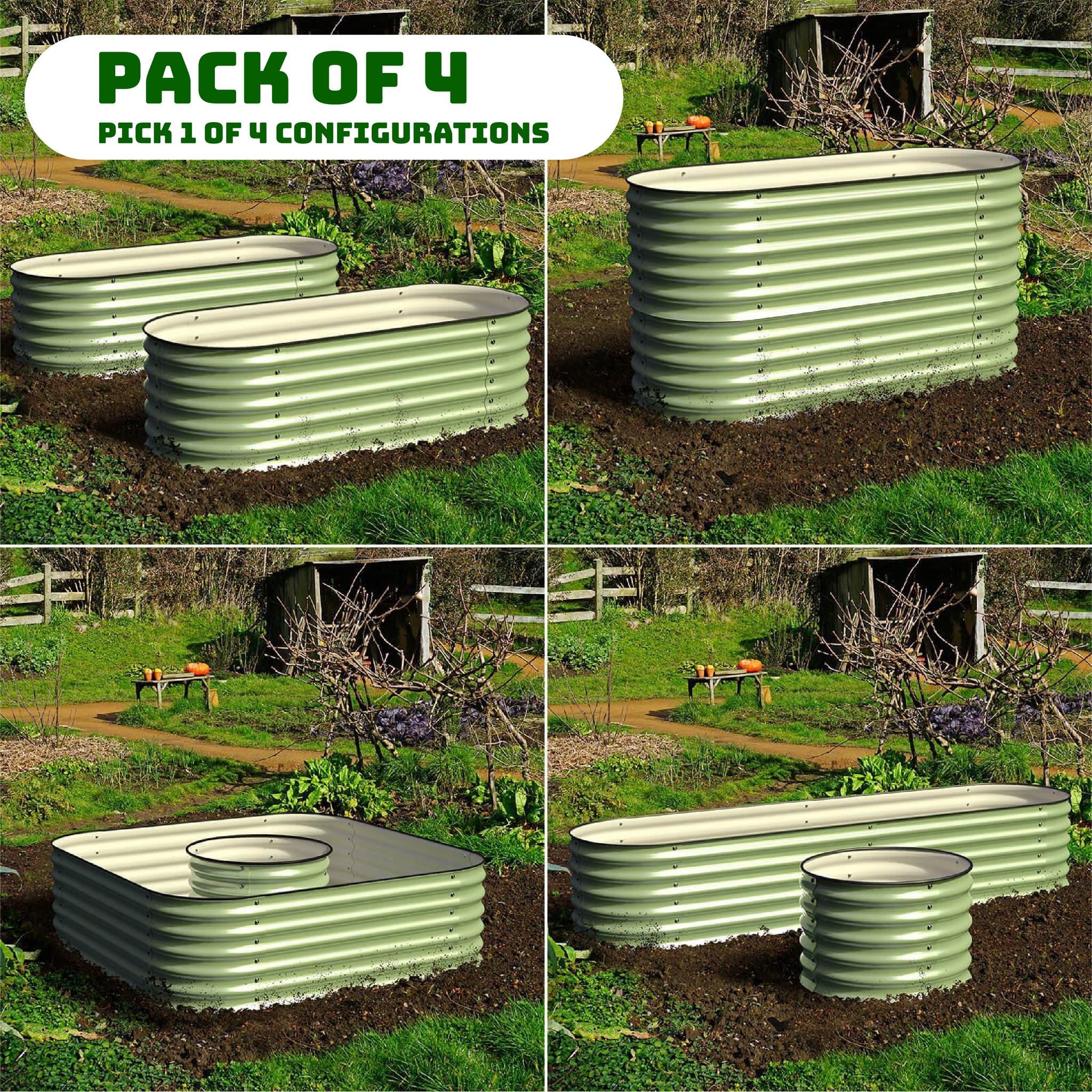 Bundle of 4 | Modular 4 Style Raised Garden Beds
