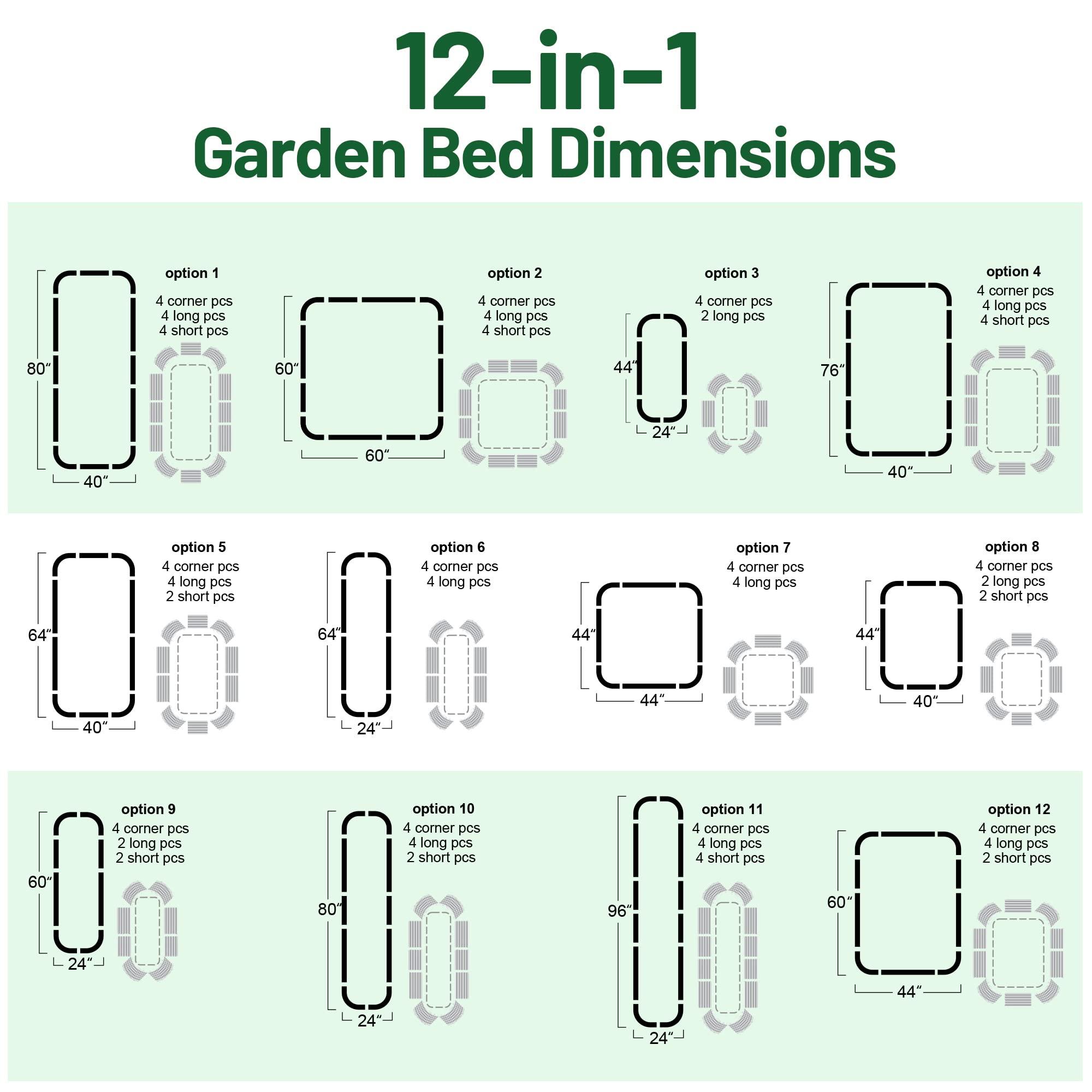 17'' Tall Olle Gardens 12-in-1 Raised Bed, in Sage Green