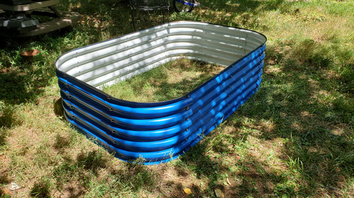 17'' Tall Galvanized Raised Garden Beds, 12-in-1 DIY Outdoor for Vegetables beds, Cobalt Blue