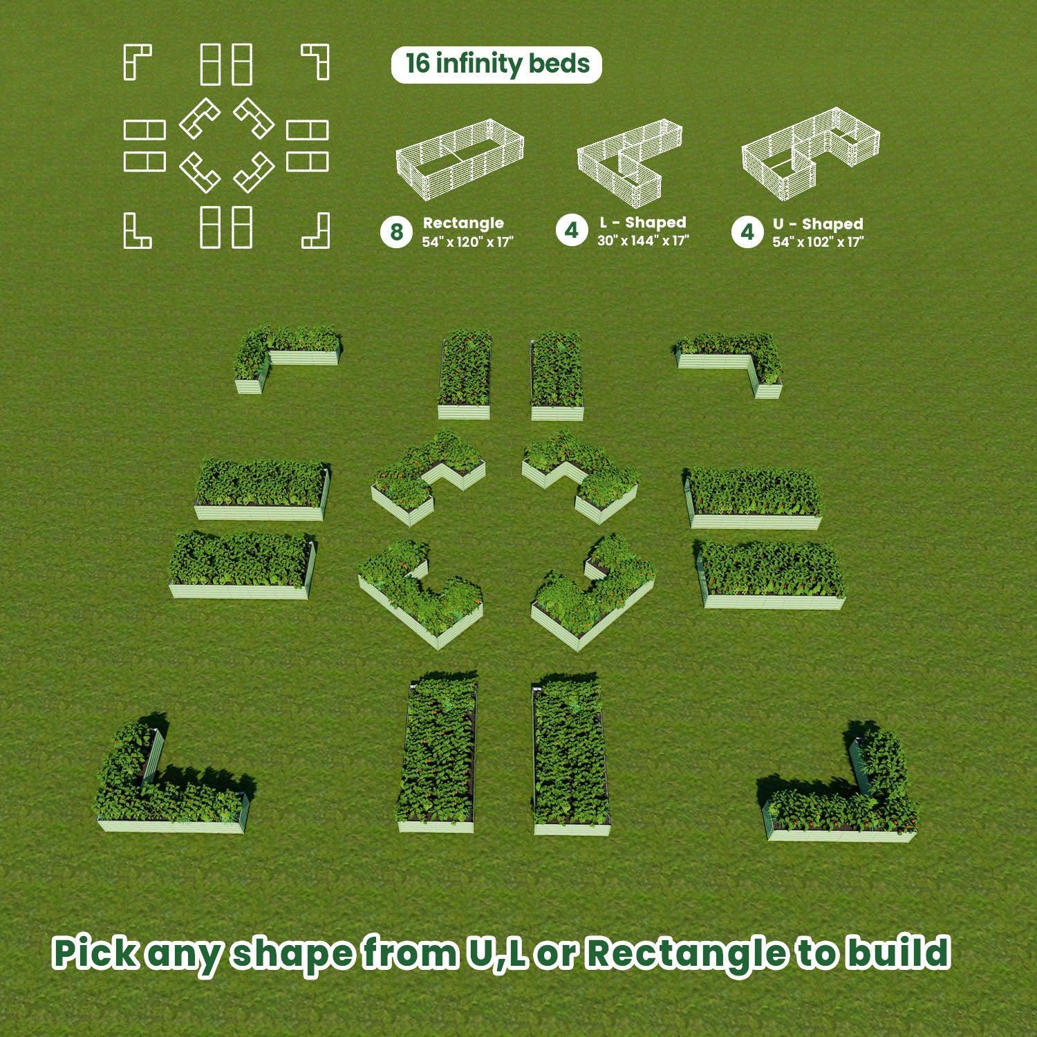 Bundle of 16 | Infinity Olle Gardens Raised Beds - Ollegardens