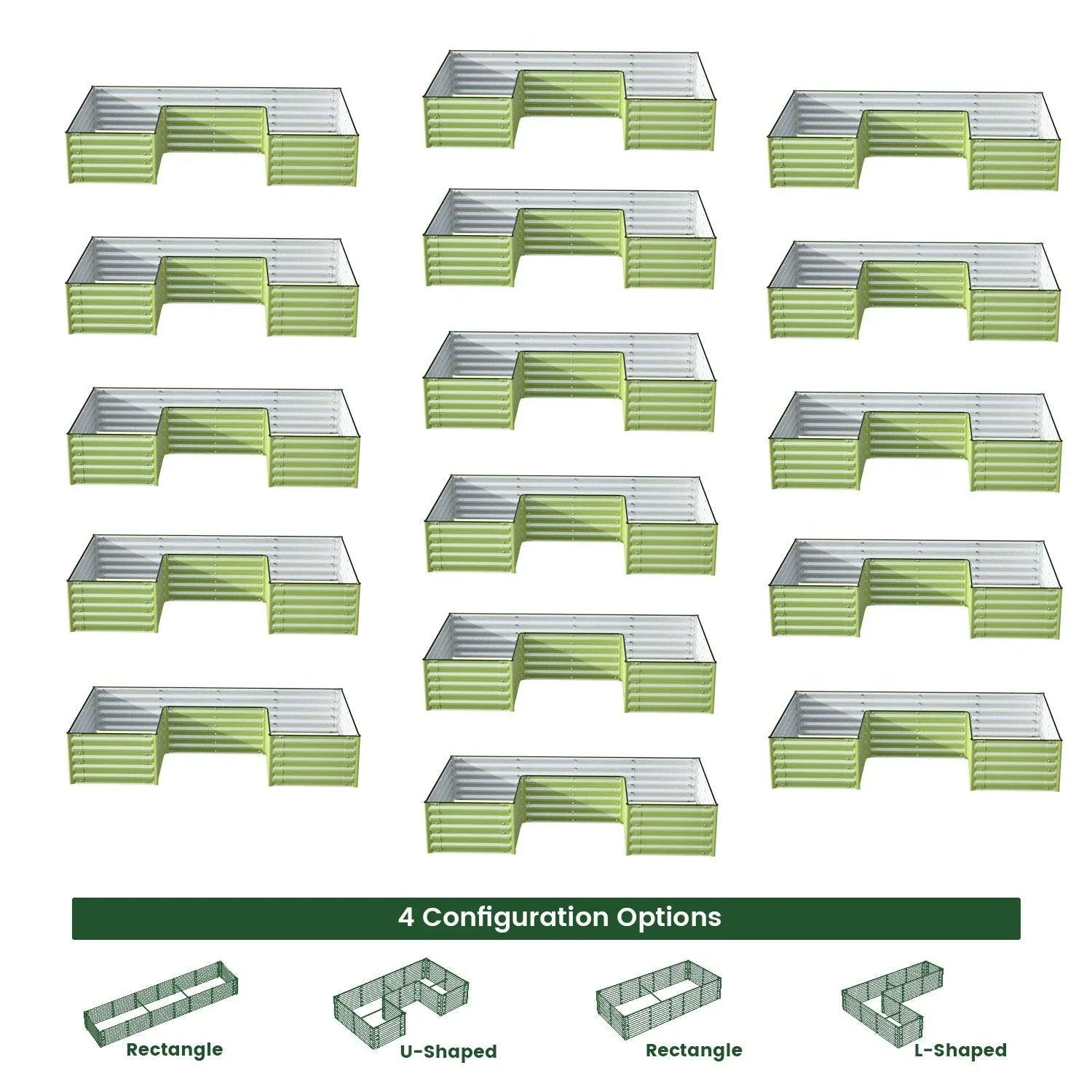 Bundle of 16 | Infinity Olle Gardens Raised Beds - Ollegardens