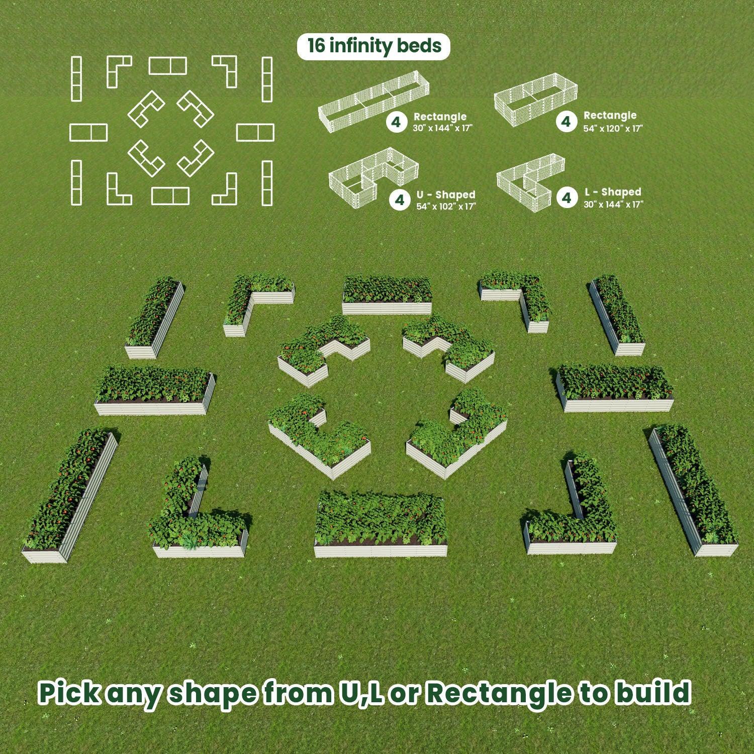 Bundle of 16 | Infinity Olle Gardens Raised Beds - Ollegardens