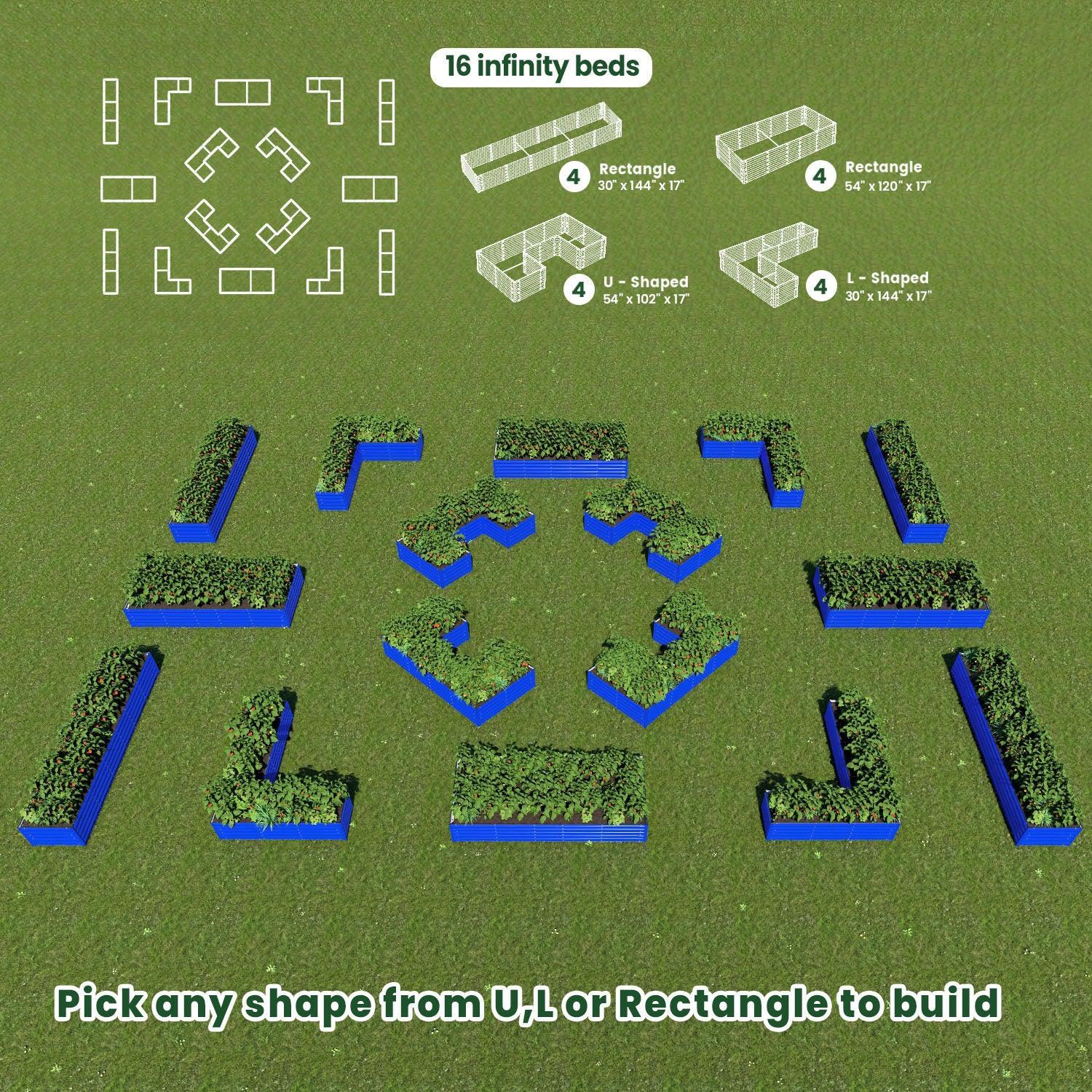 Bundle of 16 | Infinity Olle Gardens Raised Beds - Ollegardens