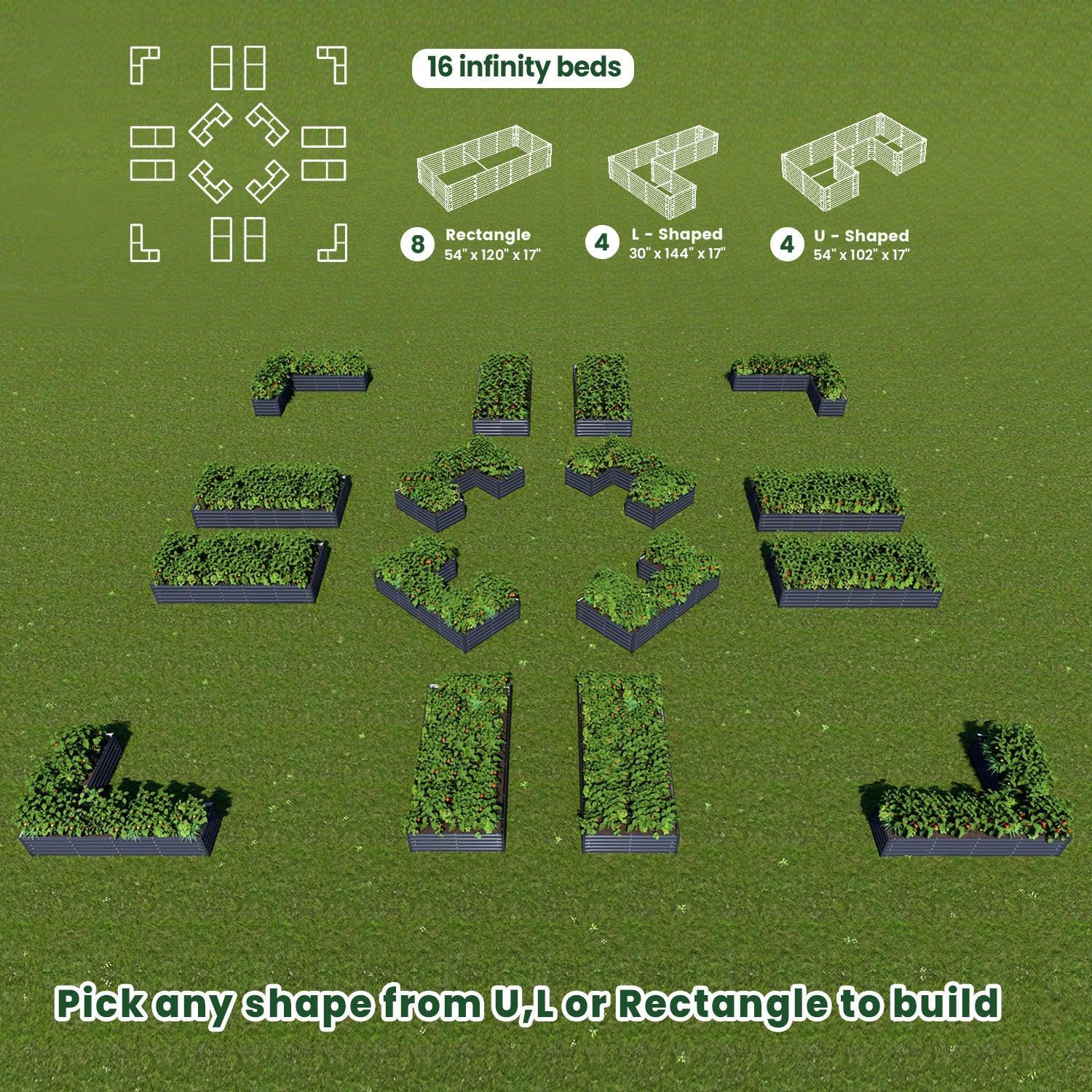 Bundle of 16 | Infinity Olle Gardens Raised Beds - Ollegardens