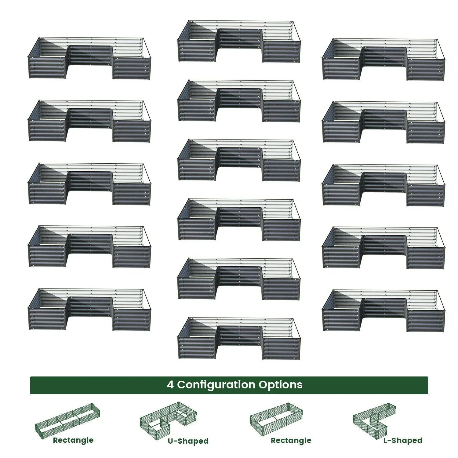 Bundle of 16 | Infinity Olle Gardens Raised Beds - Ollegardens