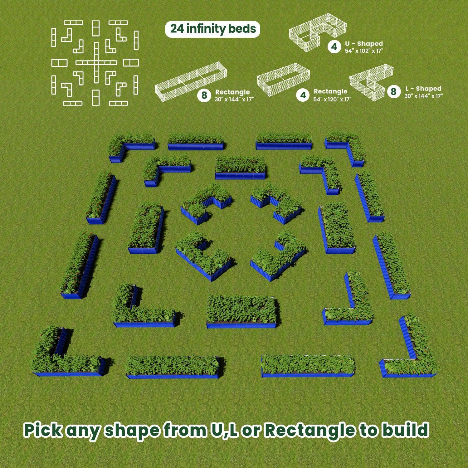 Bundle of 24 | Infinity Olle Gardens Raised Beds - Ollegardens
