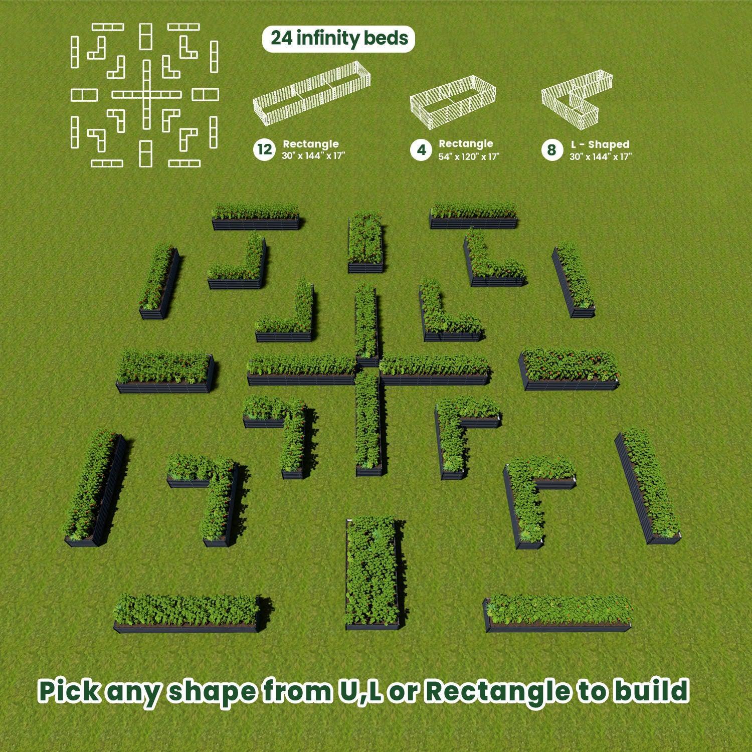 Bundle of 24 | Infinity Olle Gardens Raised Beds - Ollegardens
