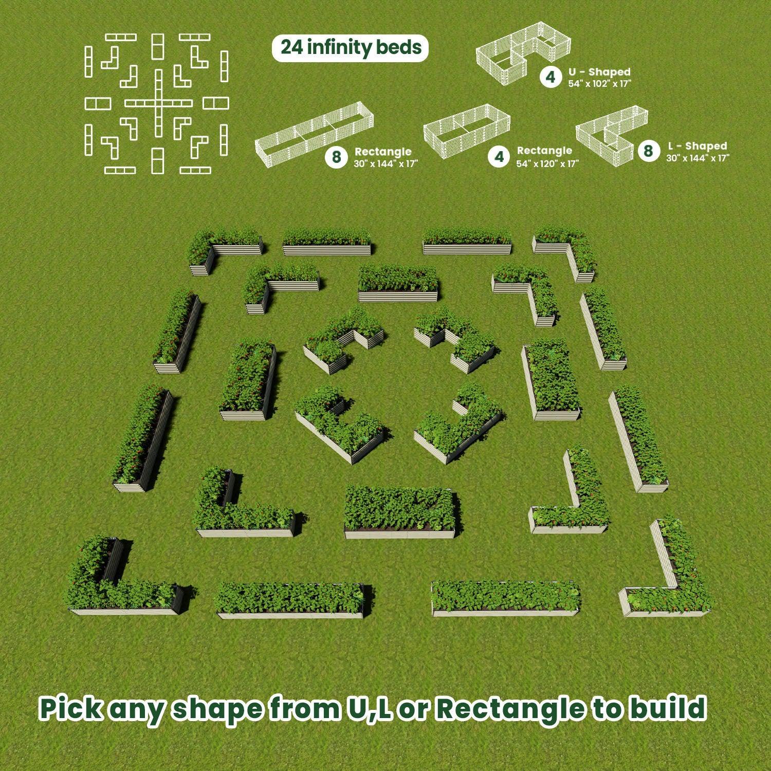 Bundle of 24 | Infinity Olle Gardens Raised Beds - Ollegardens