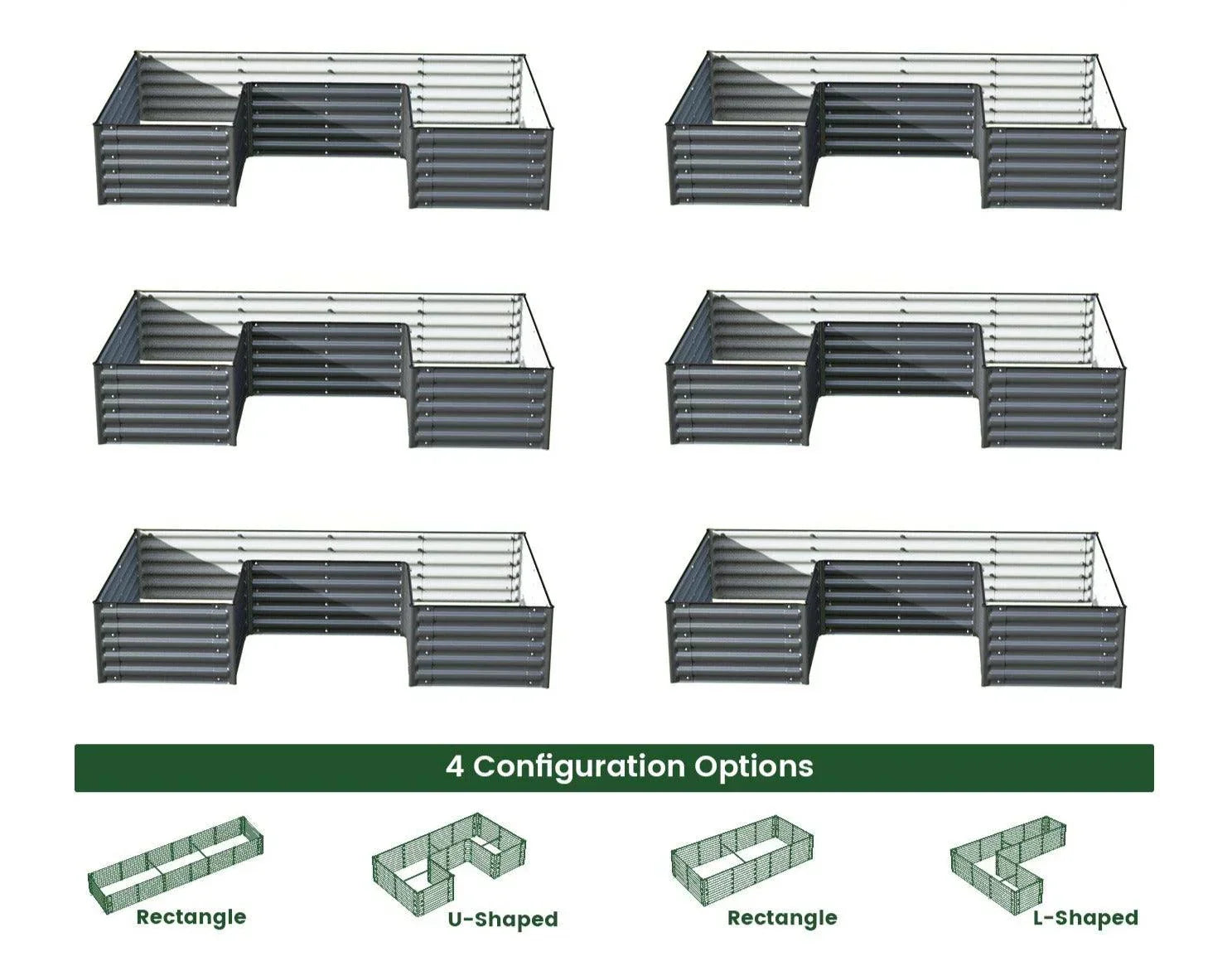 Bundle of 6 | Infinity Olle Gardens Raised Beds - Ollegardens