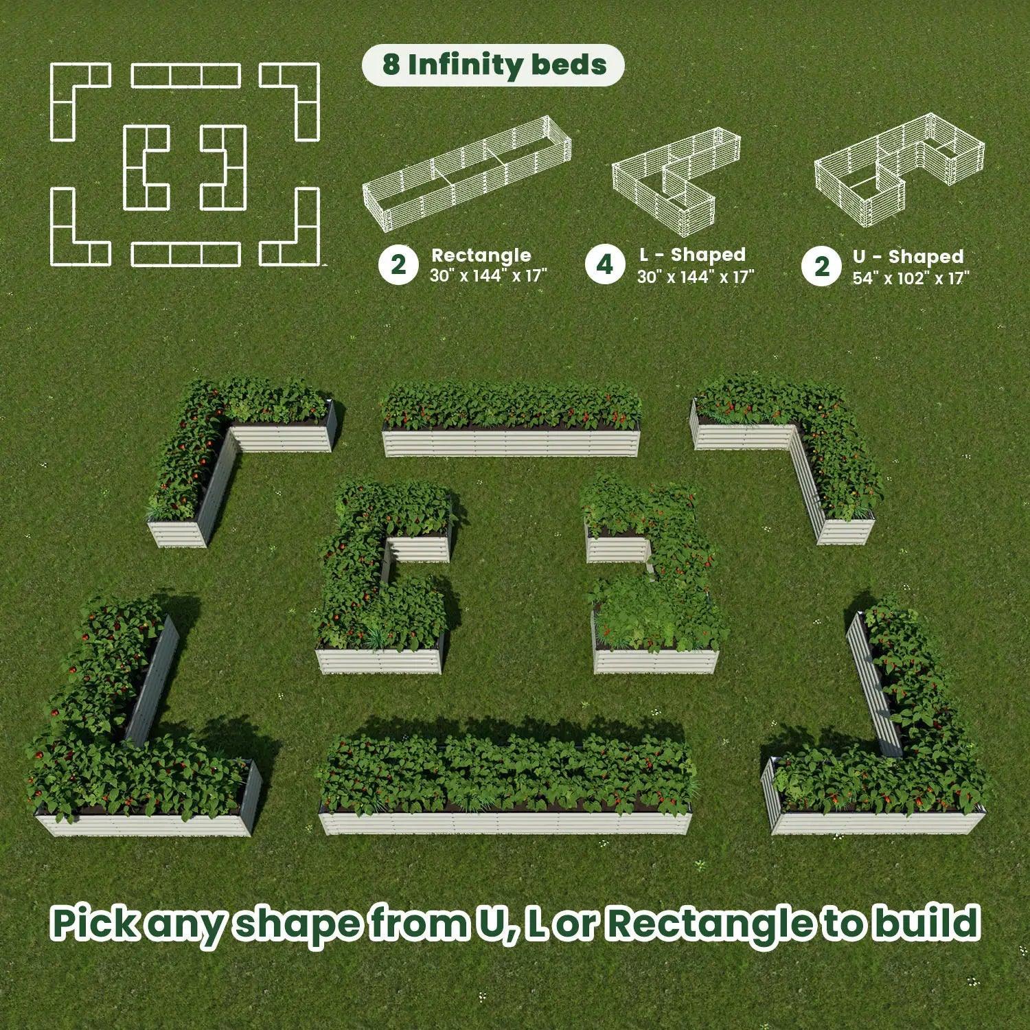 Bundle of 8 | Infinity Olle Gardens Raised Beds - Ollegardens