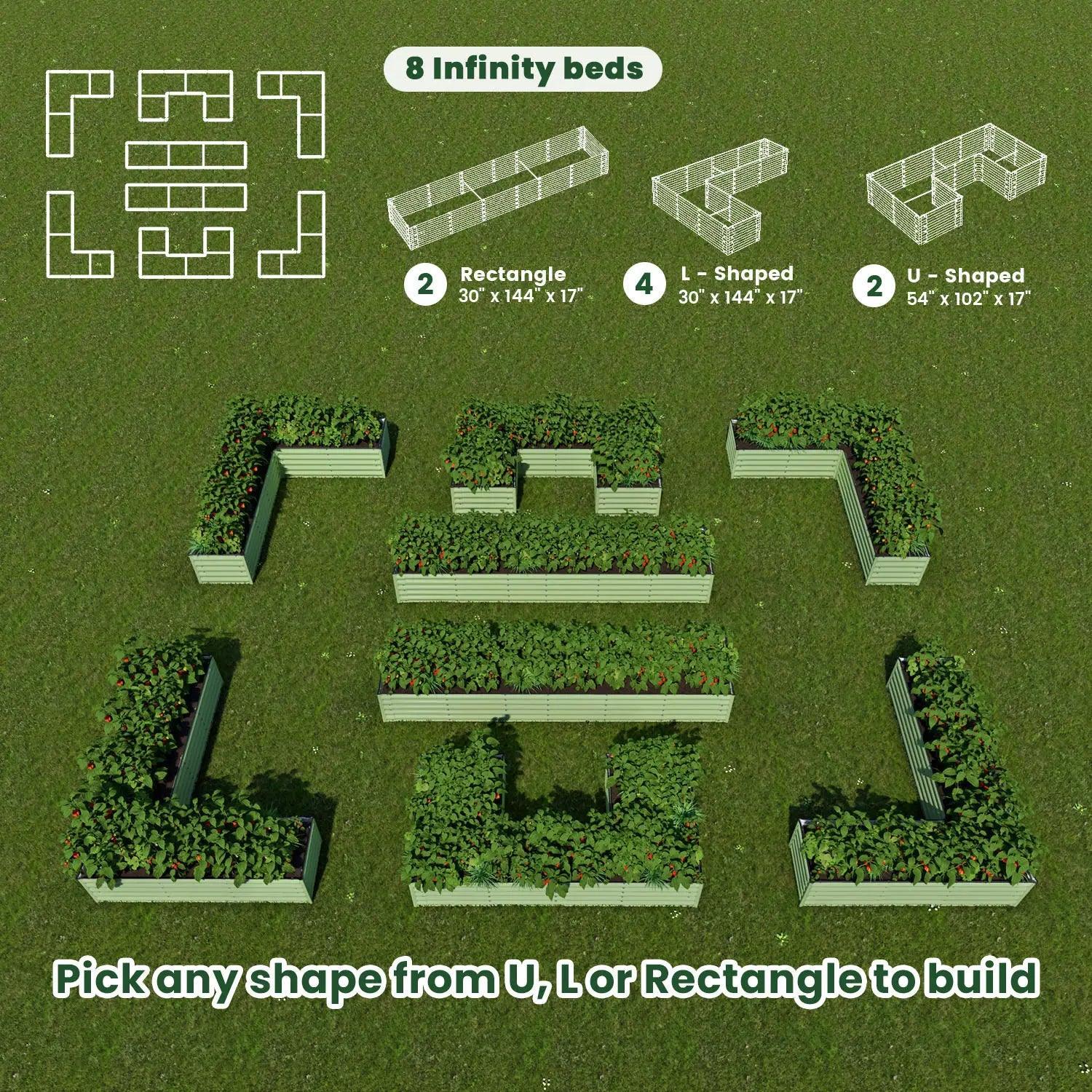 Bundle of 8 | Infinity Olle Gardens Raised Beds - Ollegardens