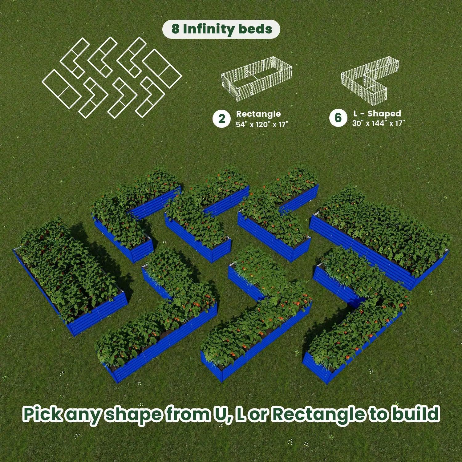 Bundle of 8 | Infinity Olle Gardens Raised Beds - Ollegardens