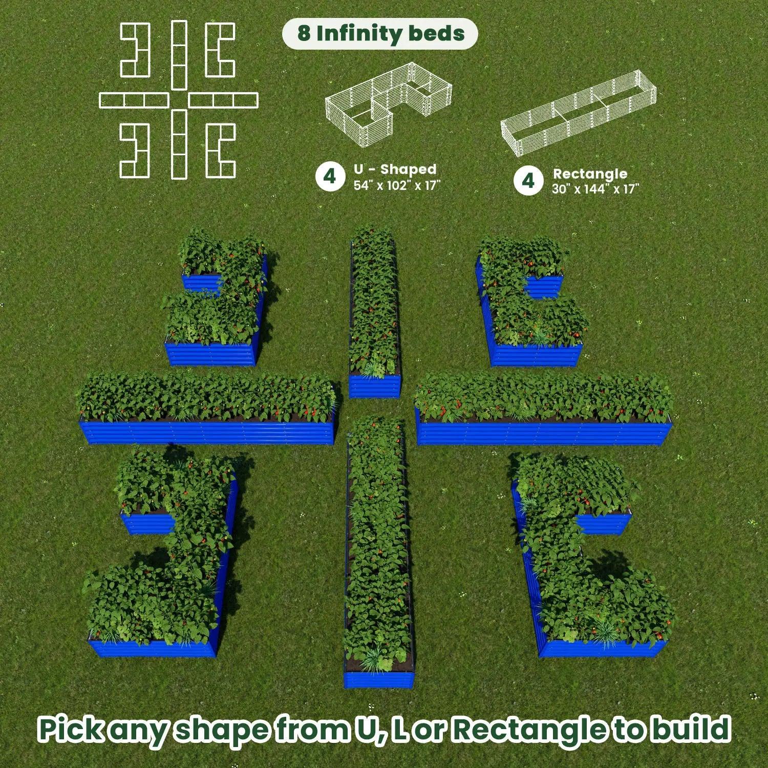 Bundle of 8 | Infinity Olle Gardens Raised Beds - Ollegardens