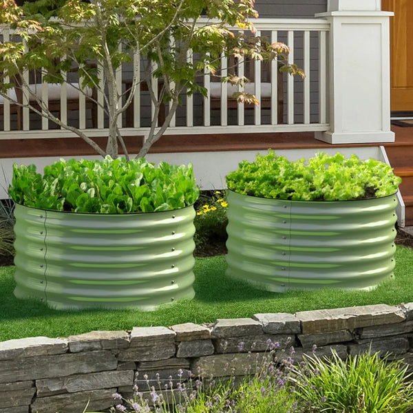 Olle Gardens 17" Tall, 24" Round Pair Raised Garden Beds , (2) per set - Ollegardens