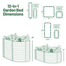 Load image into Gallery viewer, Olle Galvanized Raised Garden Beds, Home Garden Vegetable Beds - Ollegardens
