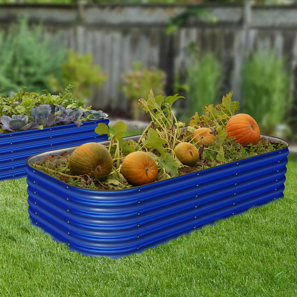 17" Tall, 12 - in - 1 Raised Garden Bed in Cobalt Blue - Ollegardens