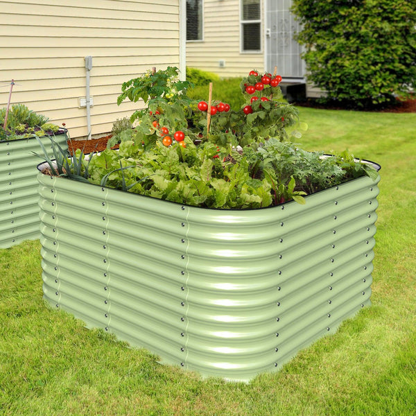 32" Tall, 12 - in - 1 Raised Garden Bed, in Sage Green - Ollegardens