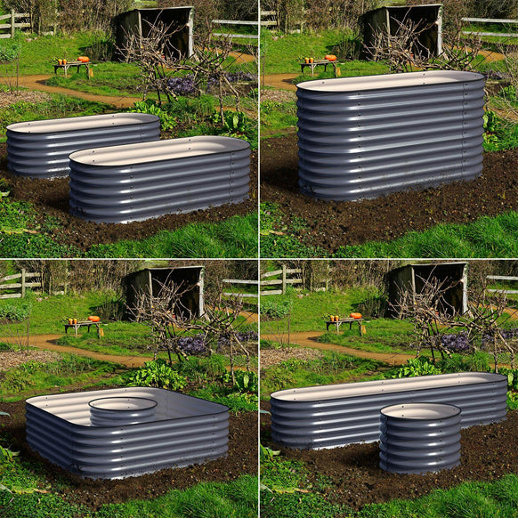 Olle 4-Style Modular Galvanized Raised Garden Beds [Build 1 of 4 Configurations] - Ollegardens