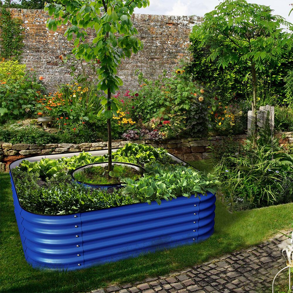 Olle 4-Style Modular Weather-Resistant Galvanized Raised Garden Beds, Designed for gardening - Ollegardens