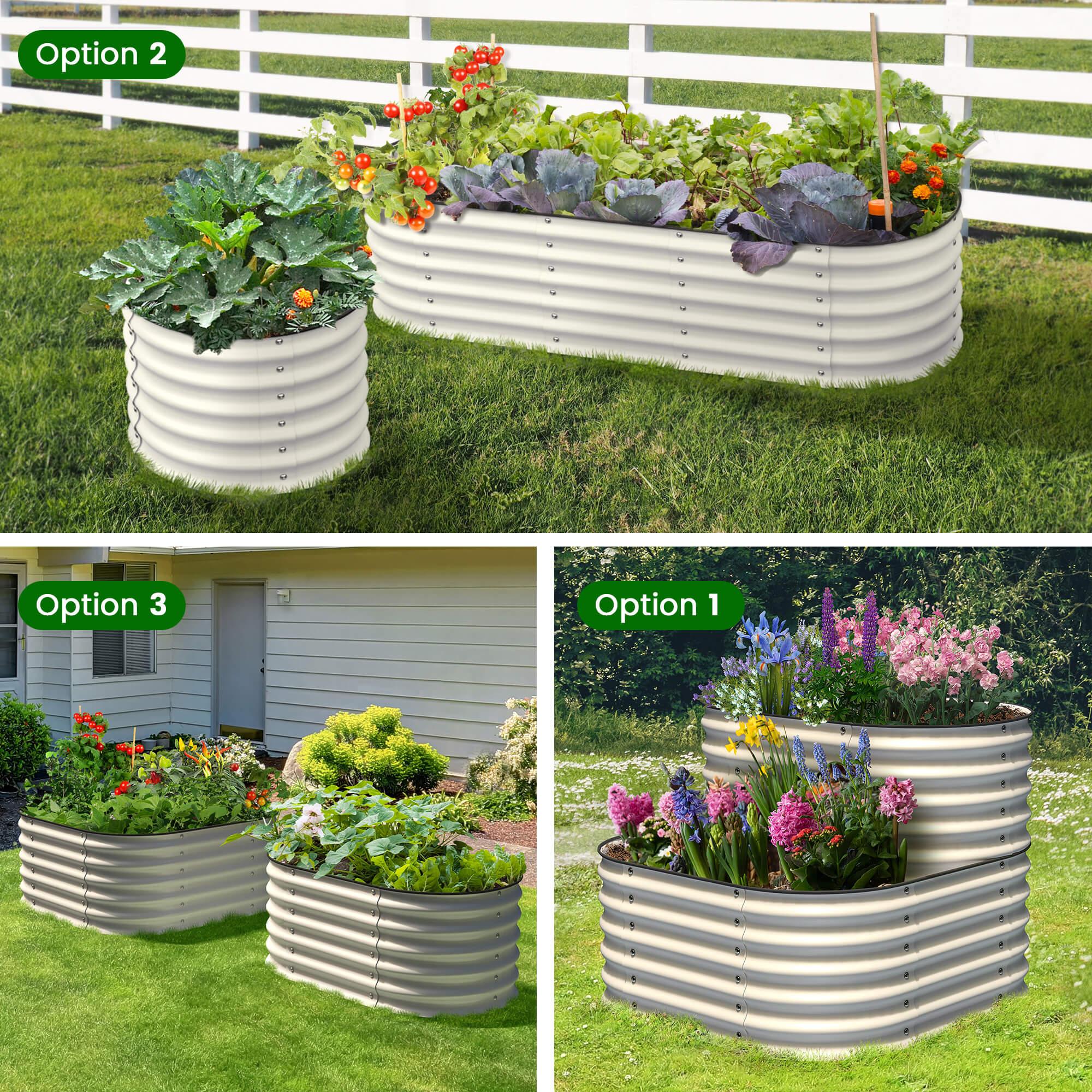 Waterfall Modular Garden Bed, Ivory - Ollegardens