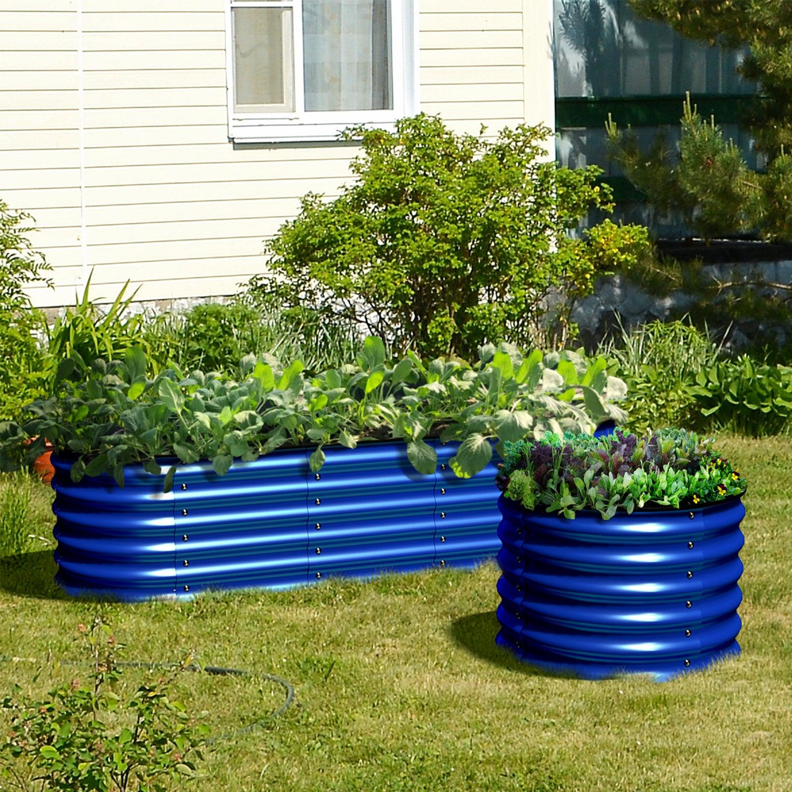 Waterfall Modular Garden Bed, Cobalt Blue - Ollegardens