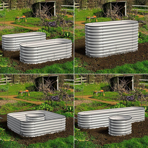 Olle 4 - Style Modular Galvanized Raised Garden Beds [Build 1 of 4 Configurations] - Ollegardens