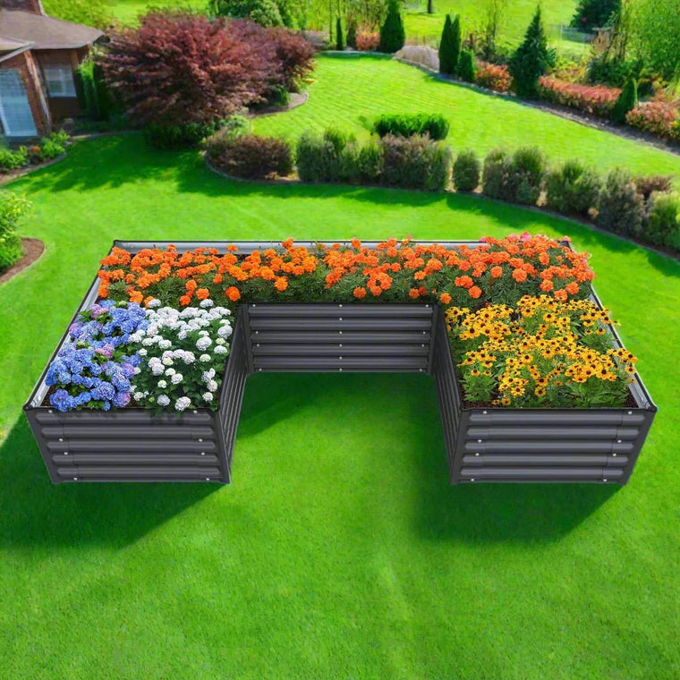 Olle Gardens 17" Tall "U" Shape Infinity Raised Garden Bed - Ollegardens