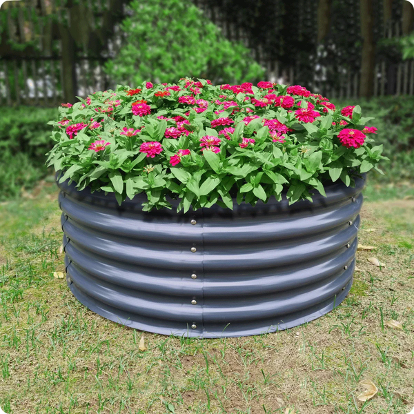 Olle Gardens 17" Tall x 42" Round Raised Garden Bed - Ollegardens